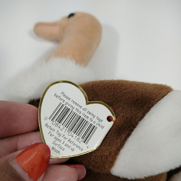 Vintage 1997 Ty Beanie Babies Stretch Ostrich Plush Stuffed Animal with Hang Tag - Picture 6 of 8